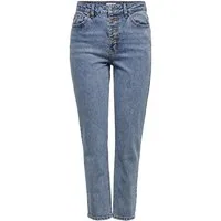 ONLY Straight-Jeans Damen Jeans Hose ONLEMILY HW ST CR ANK RW BTN MAE06
