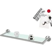 bremermann Wandregal Bad-Serie PIAZZA - Glasablage inkl. Klebeset, aus Glas