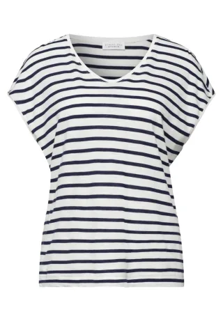 Street One - Gestreiftes T-Shirt blau/weiß - Gr. - 42