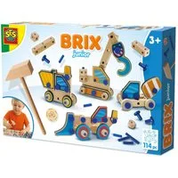 SES Creative Spiel SES Creative Brix Junior – Baufahrzeuge, 4 Fahrzeuge bauen