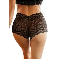 Lovolotti Taillenslip High Waist Spitzenpanty Sexy Unterhose Hipster Miederhose mit Spitze