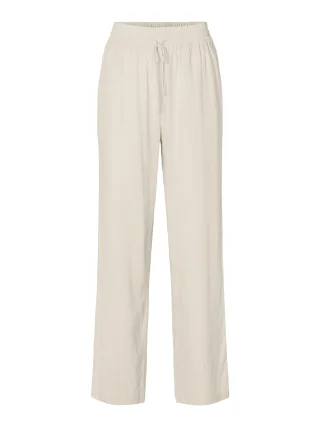 selected women - SLWVIVA-GULIA HW LONG SUN PANT NOOS Sandshell - Gr. - 42