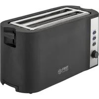 TZS FIRST AUSTRIA Toaster 4-Scheiben-Toaster, Brotzentrierung, Langschlitz, 1200-1500W, für Küche/Haushalt, 1250 W, Brötchenwärmer, Krümelfach, Bräunungsgrade: 6, Auftau- Aufwärmfunktion