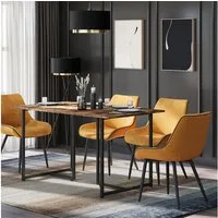 Vicco Esstisch Merido, Eiche rustikal/Schwarz, 140 x 80 cm (1-St)