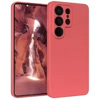 EAZY CASE Handyhülle TPU Hülle für Samsung Galaxy S26 Ultra 6,9 Zoll, Schutzhülle mit Kameraschutz stoßfest Telefonhülle Matt Rot / Hellrot