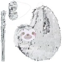 relaxdays Pinata Faultier mit Stab und Maske