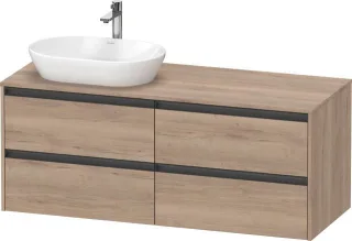 Duravit Ketho2 Konsolen-Waschtischunterbau wandhängend 1400x550x568 Ei K24898L55550000
