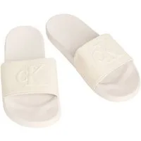 Calvin Klein ESS SLIDE HF MONOGRAM CV Badepantolette Sommerschuh, Strandschuh, Badeschuh, Flat mit Logo-Emblem