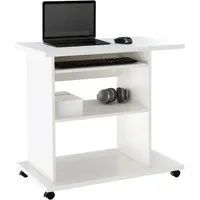 OTTO home Computertisch LOKVE, Laptoptisch, Schreibtisch, rollbar, Tastaturauszug, Towerfach, Druckerfach, Höhe 75 cm