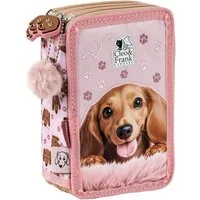 DERFORM Federtasche Hunde Dackel 3 Fach Federmäppchen gefüllt Federmappe Mäppchen