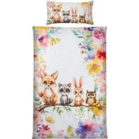 REDBEST Kinderbettwäsche Kinder-Bettwäsche, Polyester, Microfaser Blumen/Tiermotive