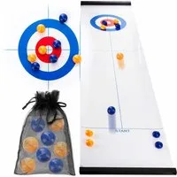 Goods+Gadgets Spieltisch Spieltisch Curling – Mini Curling Spiel Set für Kinder & Familie, (Brettspiel), Eisstockschießen