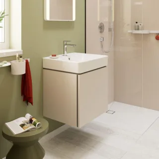 hansgrohe Xilesa E Waschtischunterschrank 54251780 1 Schubkasten, für Waschtisch, 530 x 470 mm, sandbeige matt