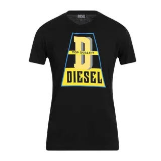 Diesel Unisex Erwachsene Top-Qualität Logo T-Shirt (Schwarz)