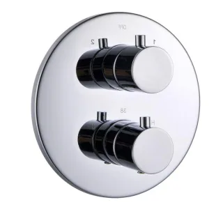 AqvaZone AqvaTherm Fertigmontageset 054565750 chrom, rund, Unterputz-Thermostatbatterie
