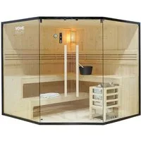 HOME DELUXE Sauna Traditionelle Sauna SHADOW - XL BIG, BxTxH: 200 x 200 x 190 cm, für bis zu 6 Personen, inkl. 8 kW Saunaofen, hochwertige Fichte