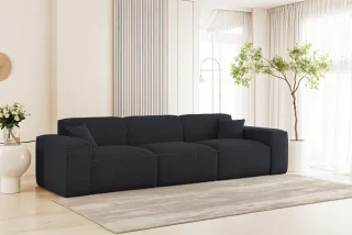 Sofa Designersofa CELES PREMIUM 3-Sitzer in Stoff Sven Dunkelblau