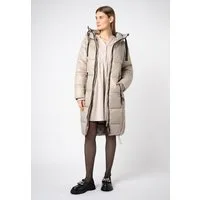 SUBLEVEL Wintermantel Langer Damen Steppmantel mit großer Kapuze