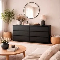Home affaire Kommode Naia, 6 Schubladen im skandinavischen Design, Breite 158 cm, Viel Stauraum mit griffloser Front, in mehreren Farben