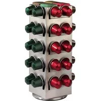 Xavax Kapselhalter Kapsel-Ständer Halter Halterung Kapsel-Spender, Drehständer Kapselhalter Terrazzo für 80x Nespresso Kapseln Caps