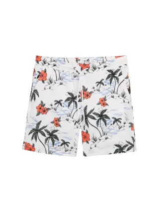 Denim Tom Tailor - Badeshorts mit Print white tropical resort print - Gr. - M