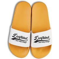 Youth Designz Dorfkind Unisex Badelatschen Flip Flops Badeschuh mit lustigem Spruch für Herren & Damen