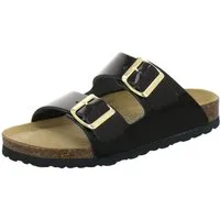 AFS-Schuhe 210025 Zweischnaller Pantolette für Damen mit Fußbett, bequeme Sandalen aus Leder