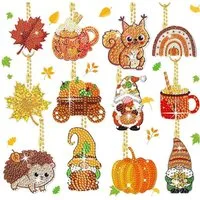 LuxusKollektion Küchenorganizer-Set Bastelset Diamond Painting Schlüsselanhänger Halloween Deko Herbst