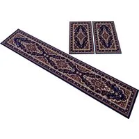 OTTO home Bettumrandung Oriental, Made in Belgium, Höhe 7 mm, (1-tlg), Läufer-Set, Kurzflor, Orient-Optik, mit Bordüre, pflegeleicht, elegant