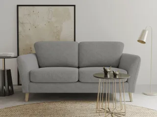 Home affaire 2-Sitzer "MARSEILLE Kompaktsofa 170 cm, Cord, Flachgewebe, Struktur, Webstoff" Massivholzbeine Eiche, Landhausstil, Wellenunterfederung