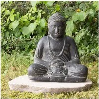 Oriental Galerie Dekofigur Japan Buddha Figur Gartenfigur aus Lavastein Sitzend 30 cm (1 St)