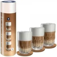 LEONARDO Tasse Leonardo Latte Macchiato Gläser Gocce mit Untersetzer (6er-Set)