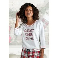LASCANA Pyjamaoberteil mit Schriftzug