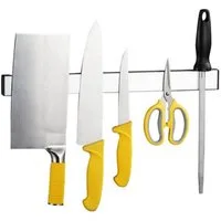 BAYLI Wand-Magnet Messerhalter Magnetleiste selbstklebend [40cm] - Messerleiste Edelstahl Ohne Bohren