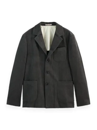 Scotch & Soda - Relaxed 3-Knopf-Blazer aus Baumwollcord grau - Gr. - S