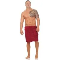 CLASS HOME COLLECTION Saunatuch Herren Frottee Saunakilt Saunatuch Klettverschluss Sarong 50 x 136 cm, 100% Baumwolle (1-St), mit Klettverschluss