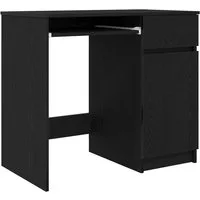 vidaXL Schreibtisch Schreibtisch Schwarz Eichen-Optik 86x49x76 cm Holzwerkstoff