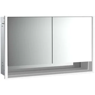 Emco Loft Unterputz-Lichtspiegelschrank 979805221 1300x733mm, mit Unterfach, LED, 2-türig, aluminium/Spiegel
