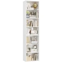 Homfa Bücherregal Regal mit 7 Fächern, 220cm Bücherschrank Standregal, verstellbare Ablagen