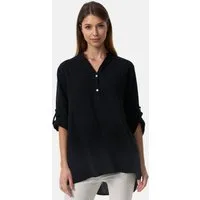 Rayshyne Longbluse PM-17 (Sommerliche Musselin Tunika Bluse mit Tasche in Einheitsgröße)