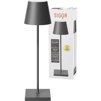 SIGOR LED Tischleuchte Akku-Tischleuchte, Dimmbar, LED fest integriert, Warmweiß