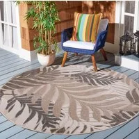 Sanat Teppich Floral Outdoor, rund, Höhe: 6 mm, In- und Outdoor geeignet, florales Design, Balkon, Terasse