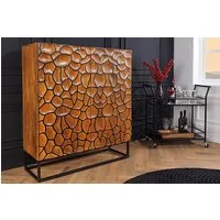 riess-ambiente Highboard VULCANO 120cm braun / schwarz (Einzelartikel, 1 St), Massivholz · Metall · Anrichte · Kommode · 3D-Front · Modern Design