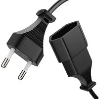 conecto conecto Strom-Kabel-Verlängerung, Euro-Stecker gerade auf Euro-Buchse Stromkabel, (100 cm)
