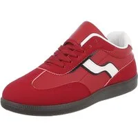 Ital-Design Damen Low-Top Freizeit Sneaker (88519441) Flach Sneakers Low in Rot