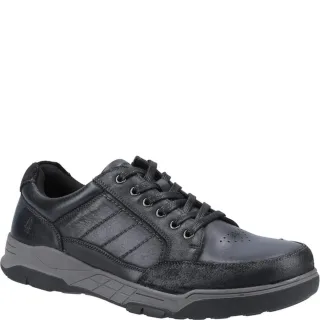 Hush Puppies Herren Finley Leder Lace Up Trainer (Schwarz)