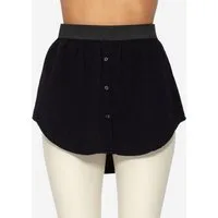 SASSYCLASSY Unterrock Blusen Unterrock Damen Saum Verlängerung Elegant Musselin Halbrock Hemdverlängerung mit Gummibund Weiß Schwarz