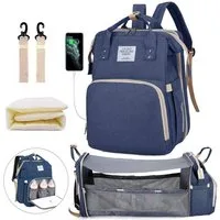 Mutig Wickeltasche Wickeltasche Rucksack, wickelrucksack mit bettfunktion Großer (Multifunktionale Diaper Bag Mit Wickelunterlage, Kinderwagen-Haken, Geeignet für Mama und Papa,Baby-Wickeltaschen, Muttertagsgeschenke), multifunktionaler wasserdichter