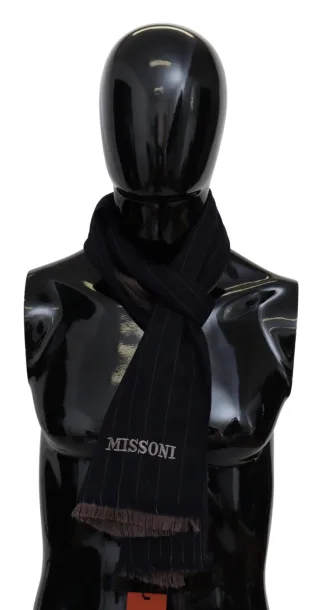 Missoni Echarpe unisexe en laine marron pour hommes, avec cache-cœur