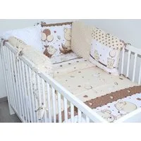 Primawela Bettnestchen Baby Nestchen - 6 Kissen - MINKY und Baumwolle -Umrandung für Babybett